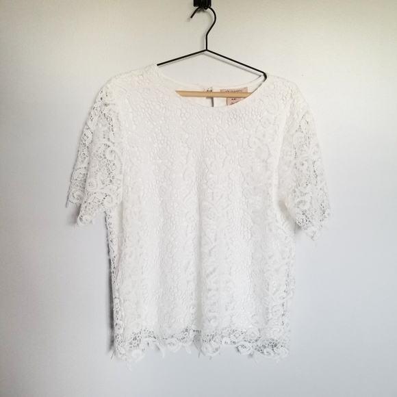 Philosophy White Lace Top - Picture 1 of 4